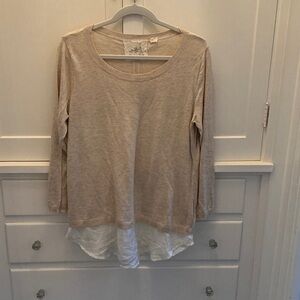 Angel Of The North Tan Long Sleeve Layered Top